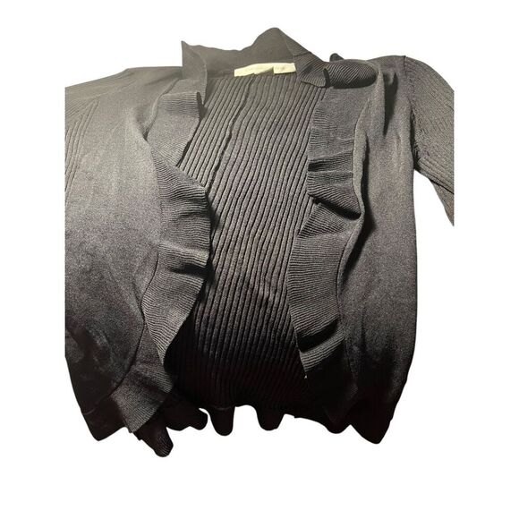 Diane von furstenberg  cardigan Minimalist sz s Ruffle Dark Academia Emo - Picture 3 of 6